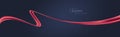 Red flow wave. Red paint brush stroke. Flow design element. Abstract red ribbon.